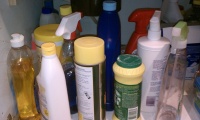 Photo of a selection of household chemicals.