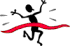 Graphic showing someone crossing a finish line.