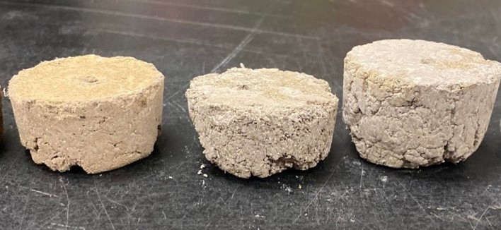 CELF-pulped hempcrete briquets