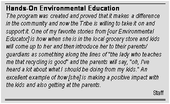 Text Box: Hands-On Environmental Education