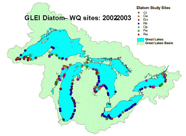 GLEI Diatom Water Quality Sampling Site for 2002-2003
