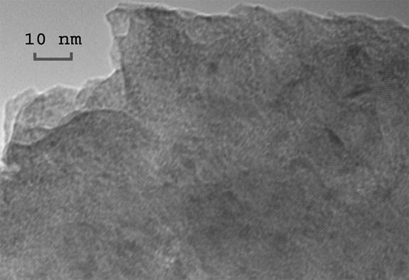 High Resolution Transmission Electron Micrograph of Ni(OH)2(s) Synthesized in Our Laboratory