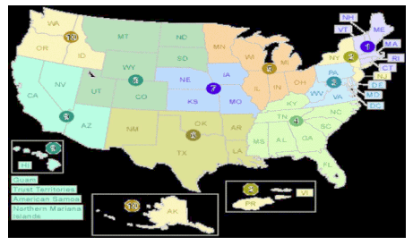 Map of EPA Regions