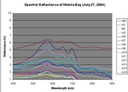Hypersperctral Data Collected July 2004 in Pensacola Bay and Mobile Bay