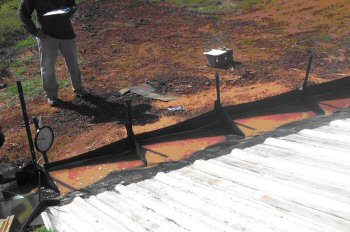 Figure 1. Water and sediment impounded during the simulation