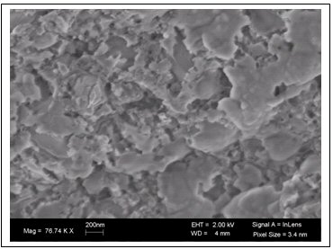 Figure 2. SEM images of the surface of the silica lined tubing b) SEM image of the surface silica lined tubing with water sprayed at 725°C showing the microscale cracks.