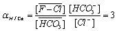 The Cl(-)/HCO(3-) separation factor under the experimental condition.