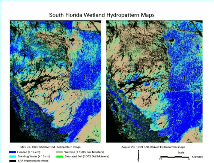Figure 3. Example of Wet and Dry Season Hydropattern Maps From 1999 