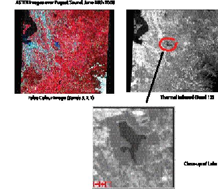 Figure 3. ASTER images over Puget Sound, June 28, 2000.