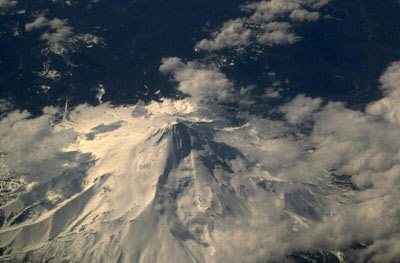 Aerial photo of Mt. Hood.