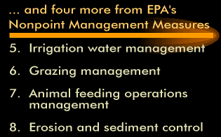 ...and four more agricultural best management practices: irrigation water management, grazing management, animal feeding operations management, and erosion and sediment control