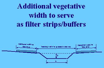 chart showing additional vegetative width to serve as filter strips/buffers