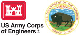 Logos of US Army Corps of Engineers and the US Department of Interior