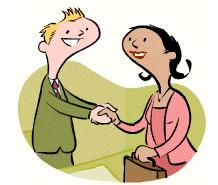 Graphic showing two people shaking hands.