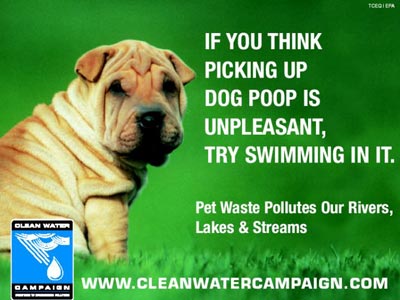 Picture of a poster that promotes cleaning up after your pet.