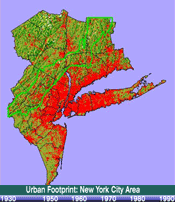 New York City Area Urban Footprint 1990
